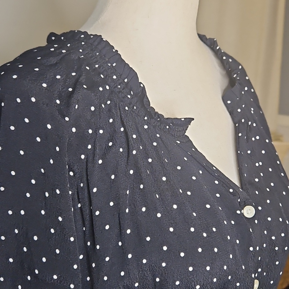 Gap Perfect Maxi Shirtdress Polka Dot Print - Picture 5 of 10